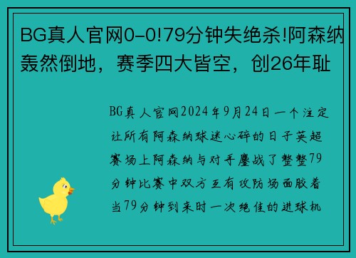 BG真人官网0-0!79分钟失绝杀!阿森纳轰然倒地，赛季四大皆空，创26年耻辱 - 副本